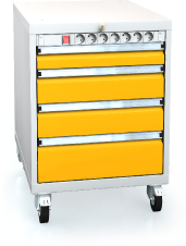 Werkstattwagen für Werkbänke 820 x 555 x 600 - 4x Schubladen-Elektro